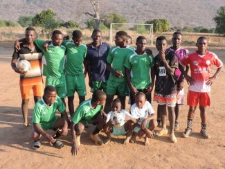 Football kits and goalposts